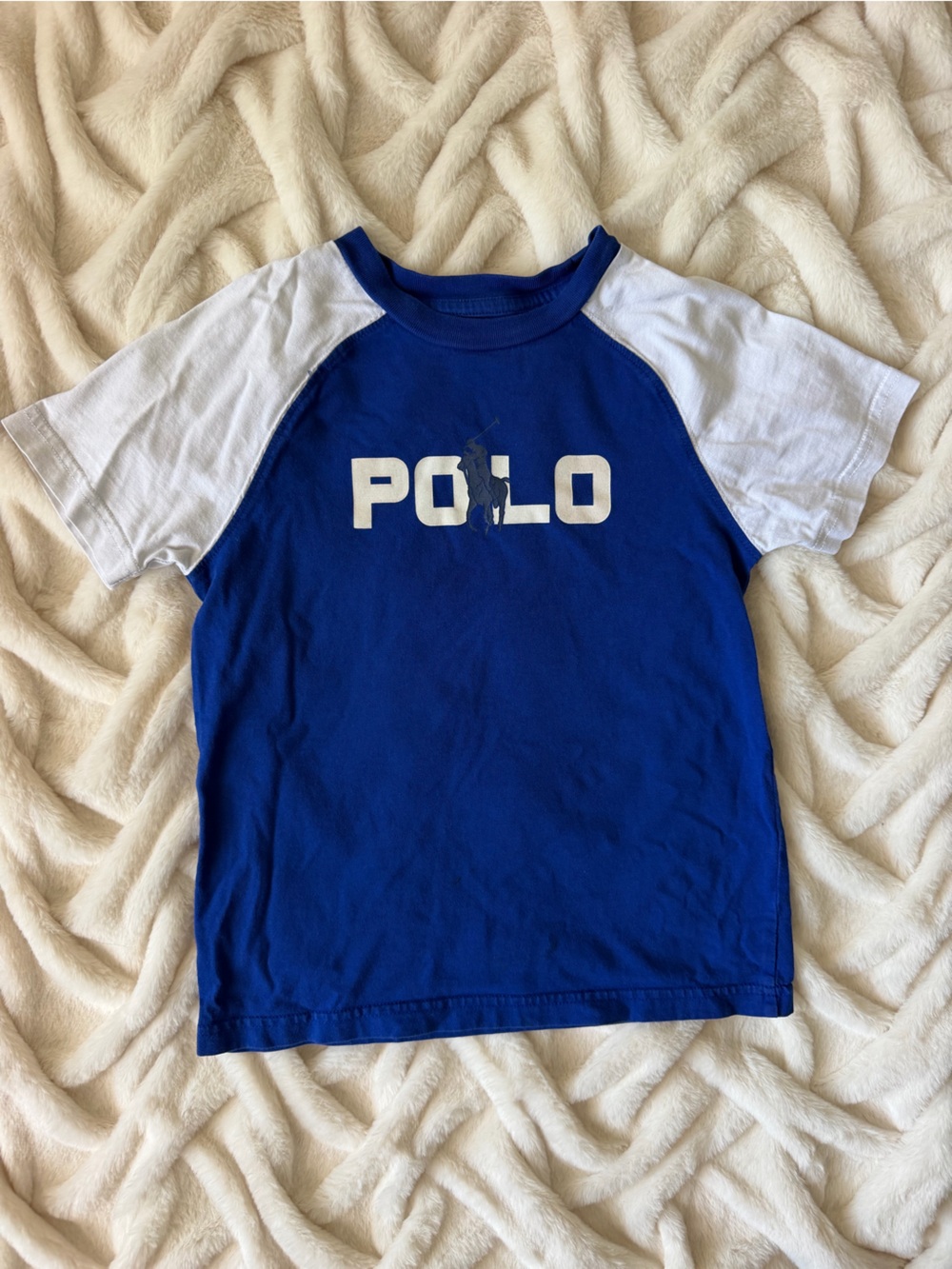 Polo by Ralph Lauren Royal Blue & White Raglan Logo Tee